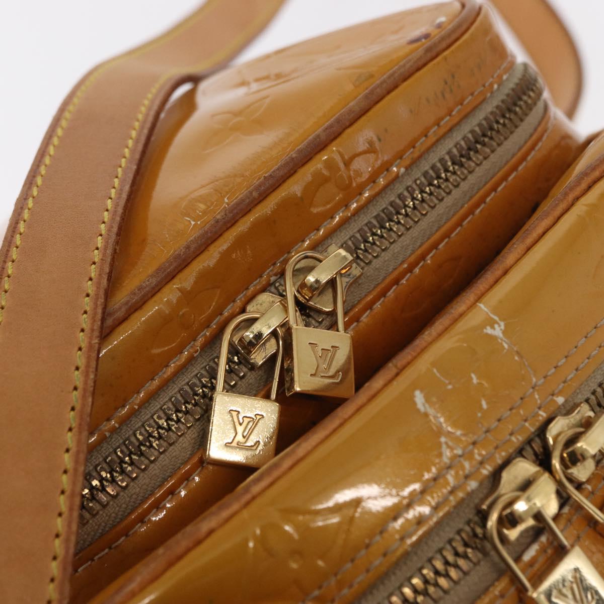 LOUIS VUITTON Monogram Vernis Wooster Bag Lime Yellow M91075 LV Auth 161506