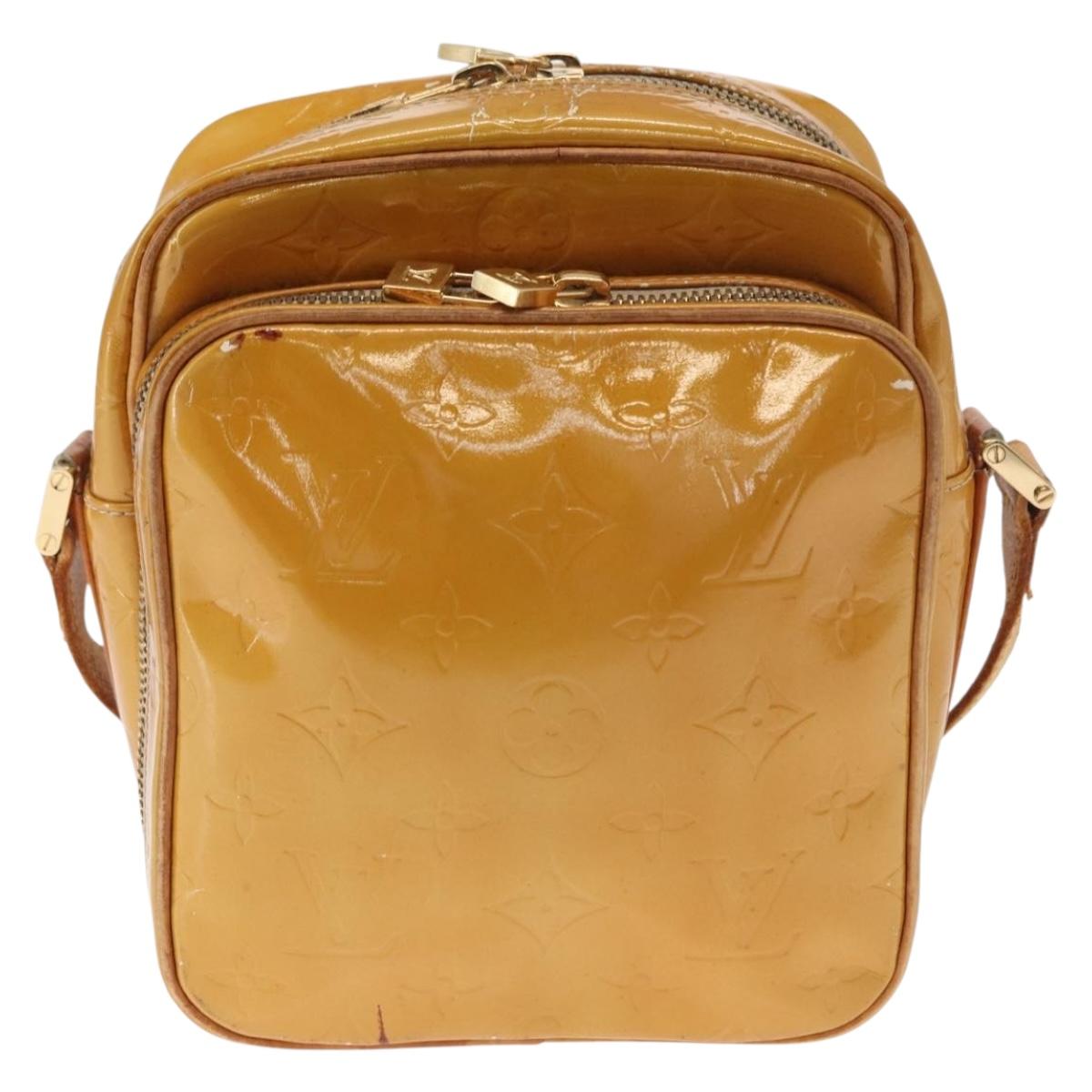 LOUIS VUITTON Monogram Vernis Wooster Bag Lime Yellow M91075 LV Auth 161506