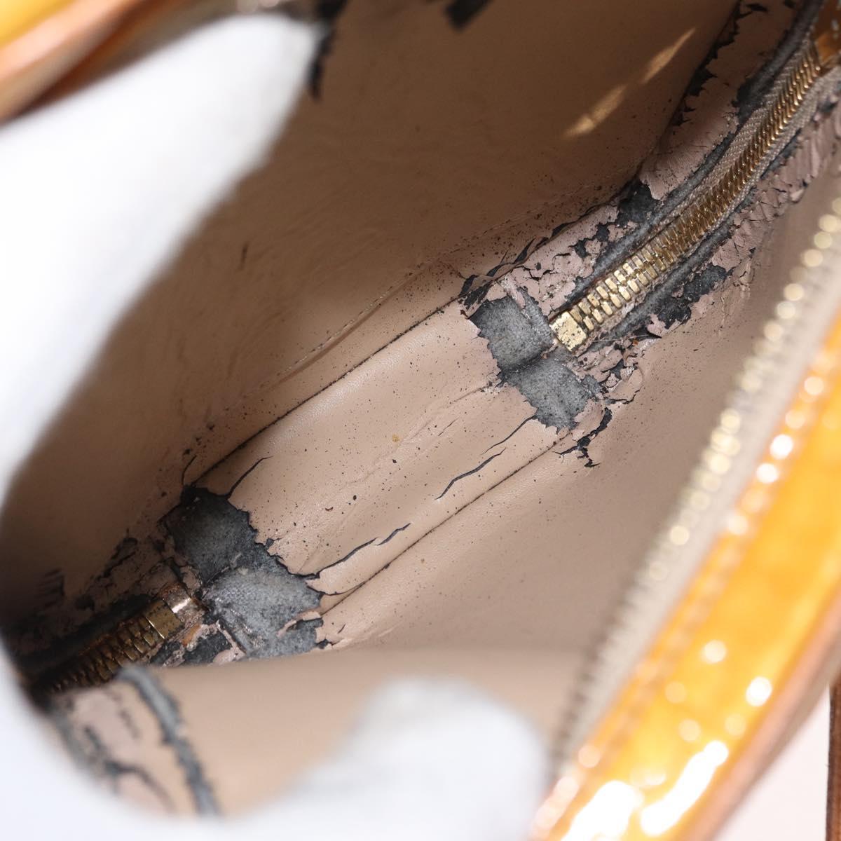 LOUIS VUITTON Monogram Vernis Wooster Bag Lime Yellow M91075 LV Auth 161506