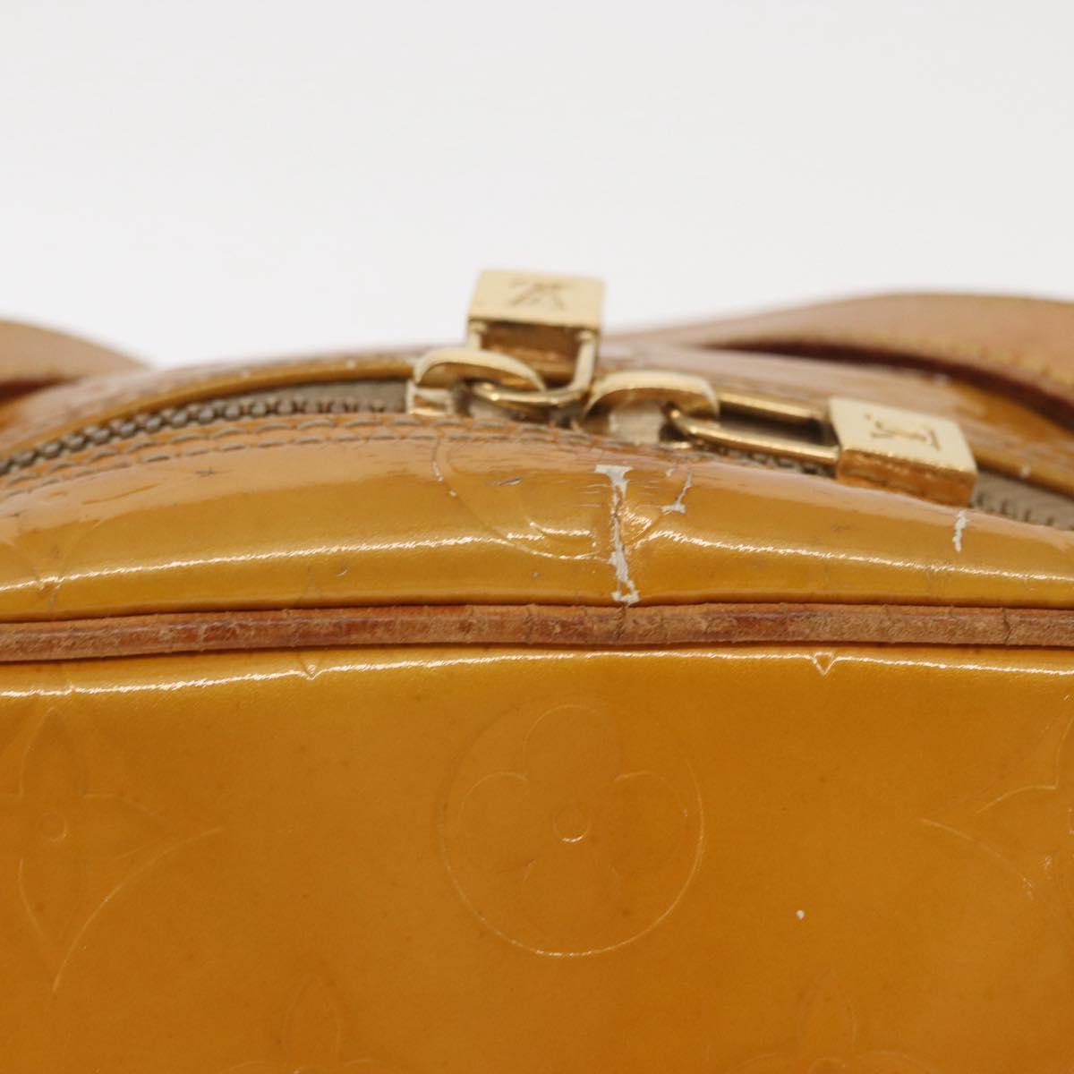 LOUIS VUITTON Monogram Vernis Wooster Bag Lime Yellow M91075 LV Auth 161506