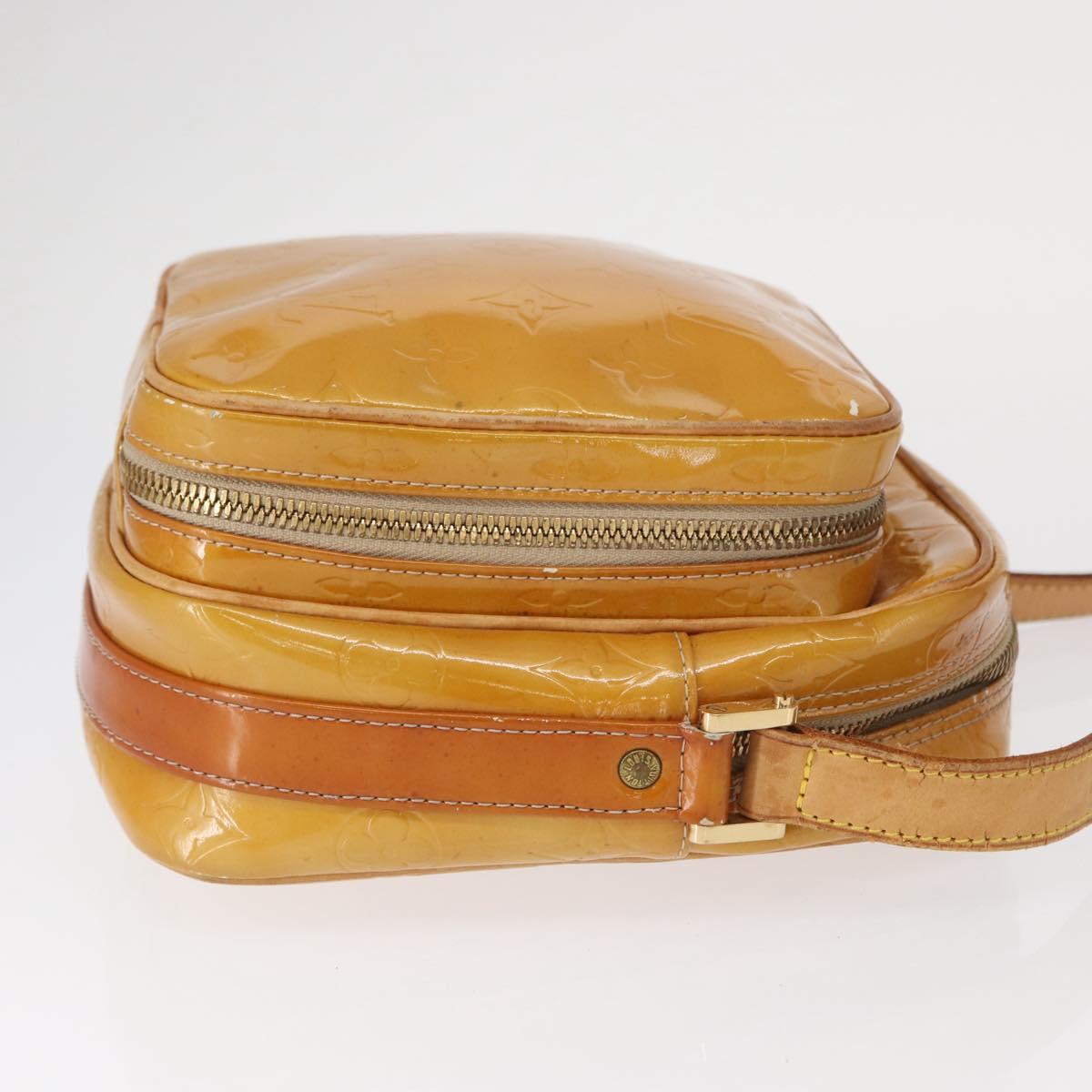 LOUIS VUITTON Monogram Vernis Wooster Bag Lime Yellow M91075 LV Auth 161506