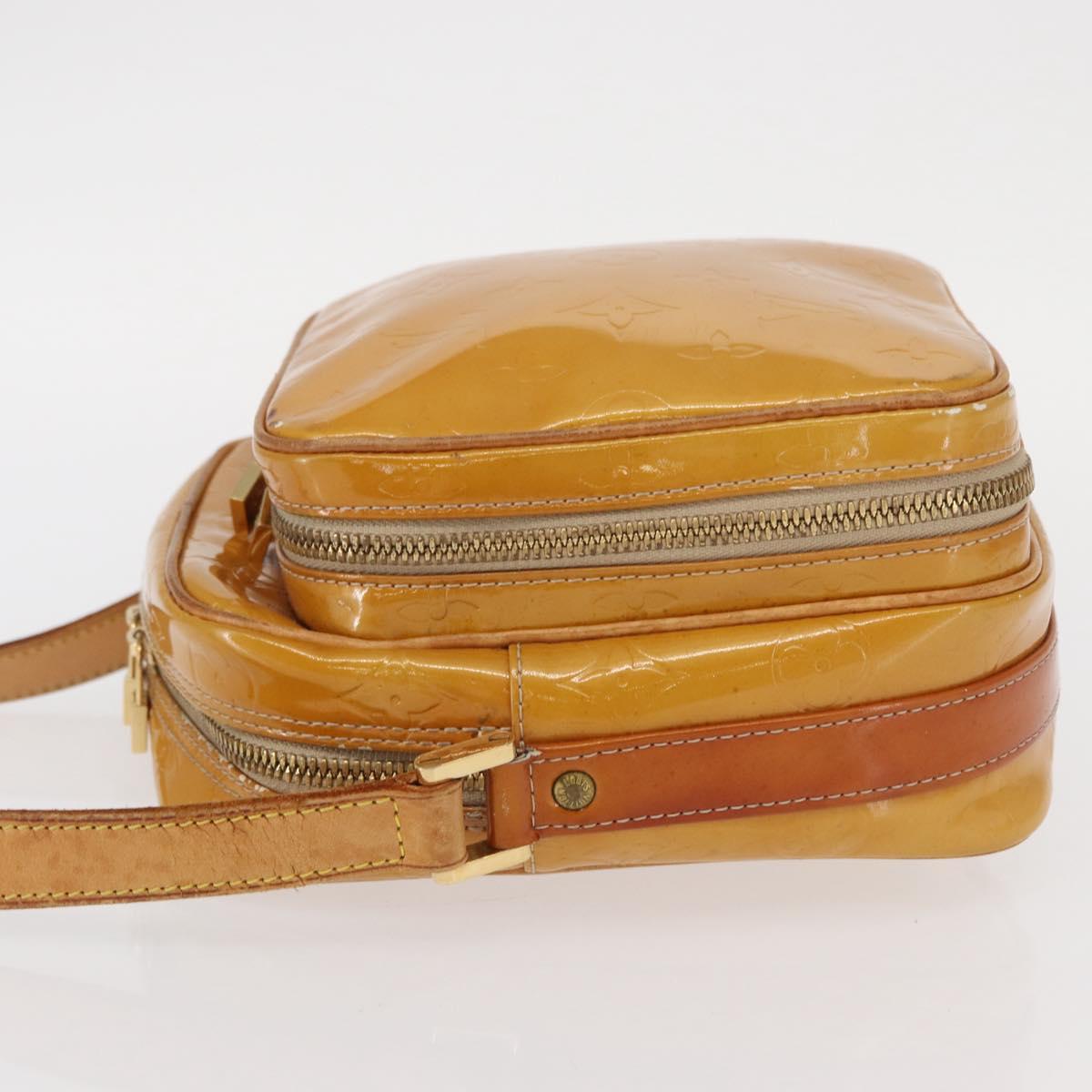 LOUIS VUITTON Monogram Vernis Wooster Bag Lime Yellow M91075 LV Auth 161506