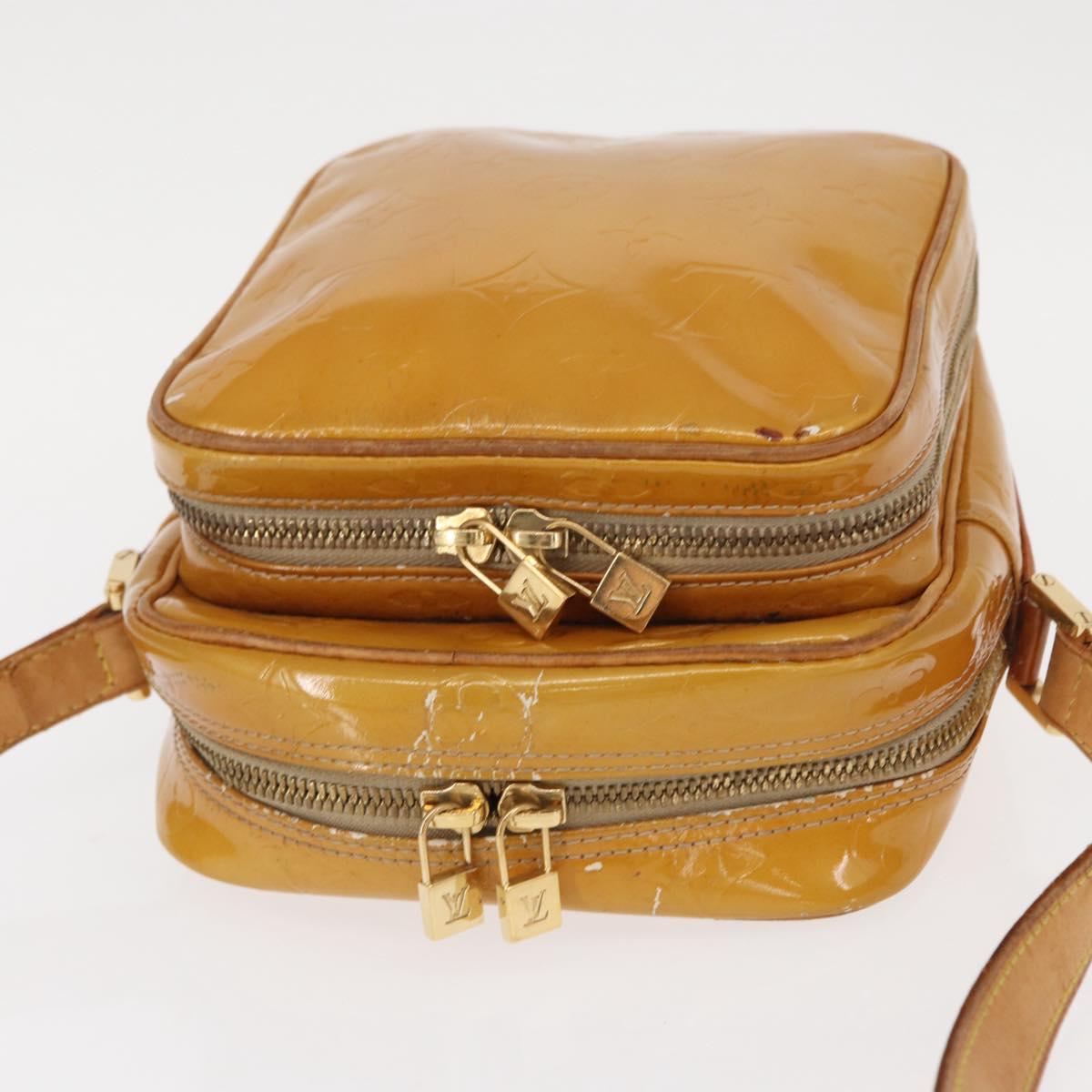 LOUIS VUITTON Monogram Vernis Wooster Bag Lime Yellow M91075 LV Auth 161506