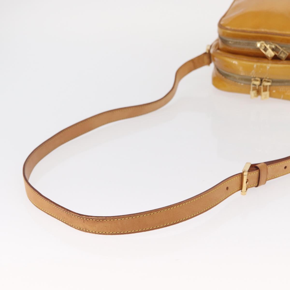 LOUIS VUITTON Monogram Vernis Wooster Bag Lime Yellow M91075 LV Auth 161506