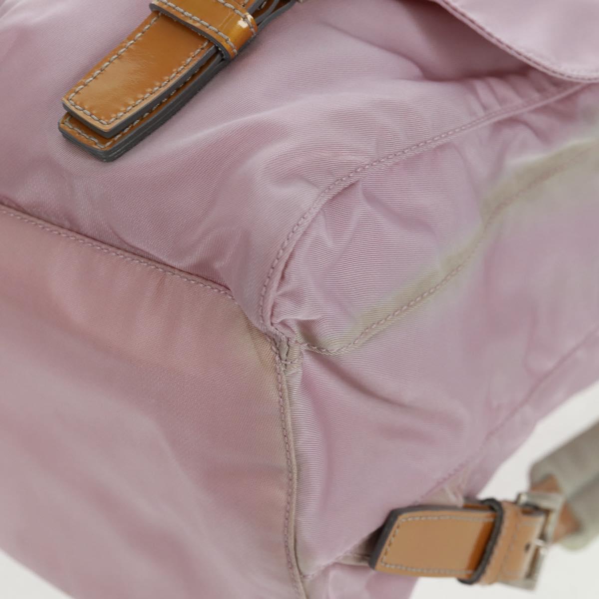 PRADA Backpack Nylon Pink Silver Auth 161509