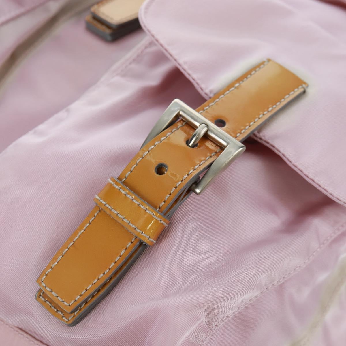 PRADA Backpack Nylon Pink Silver Auth 161509