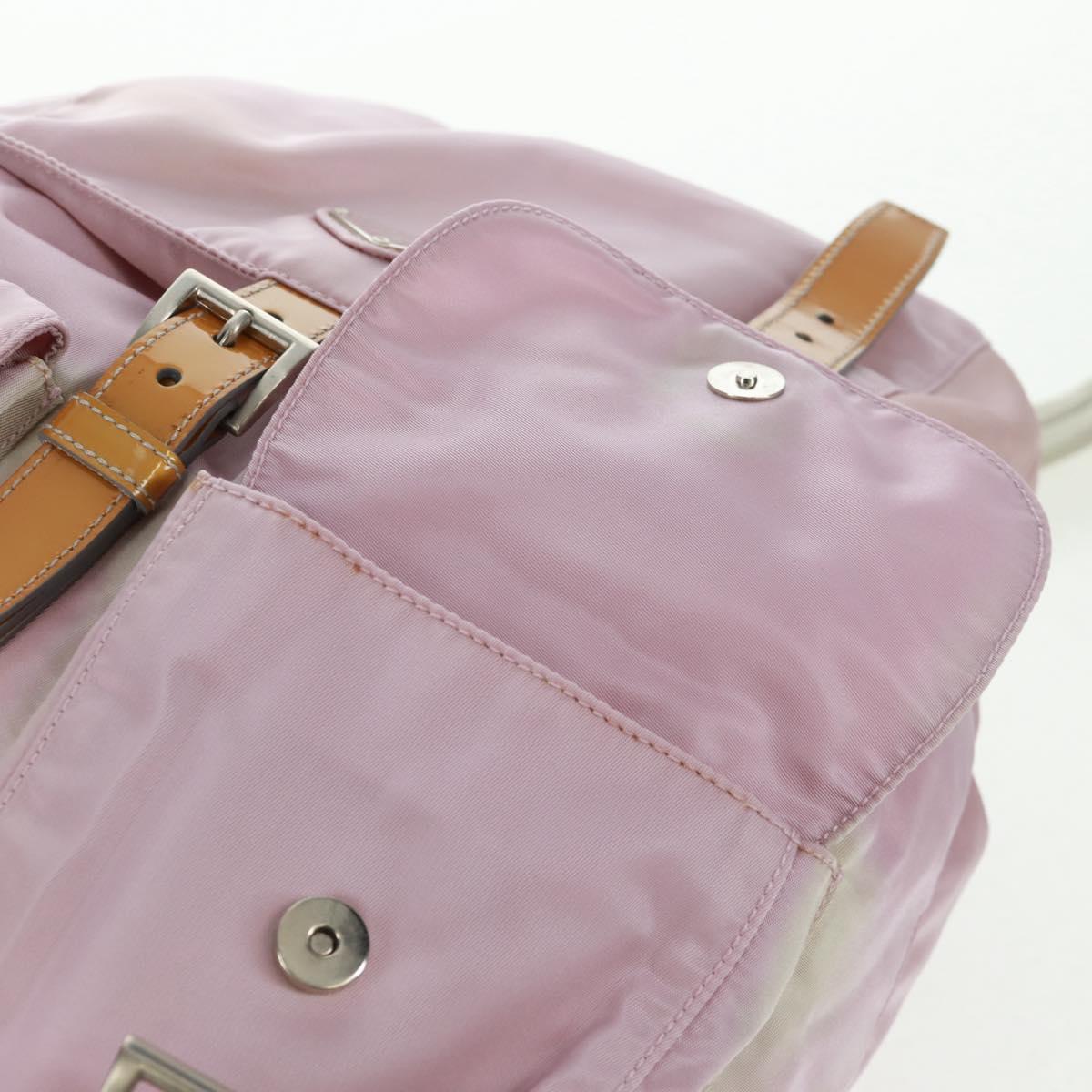 PRADA Backpack Nylon Pink Silver Auth 161509