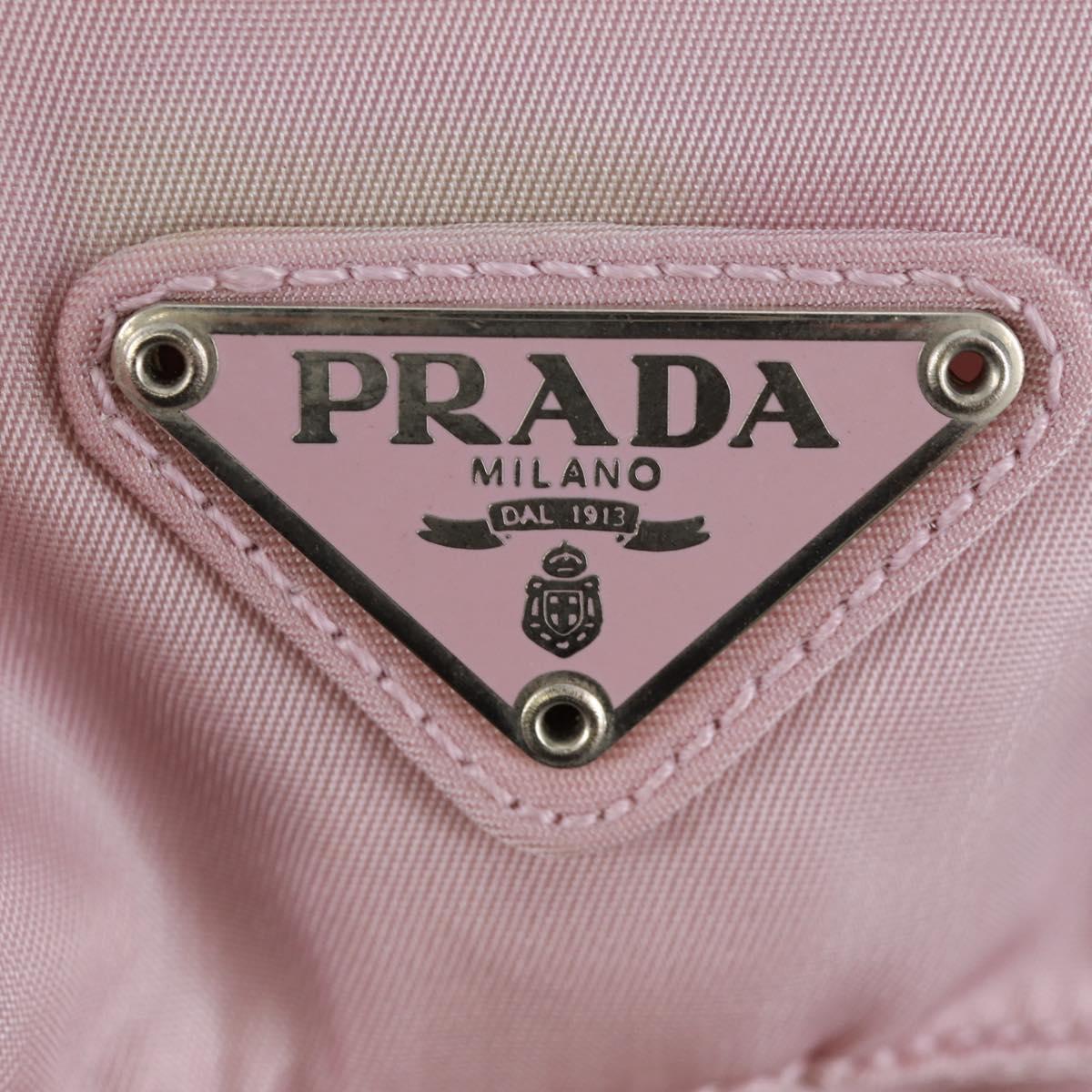PRADA Backpack Nylon Pink Silver Auth 161509