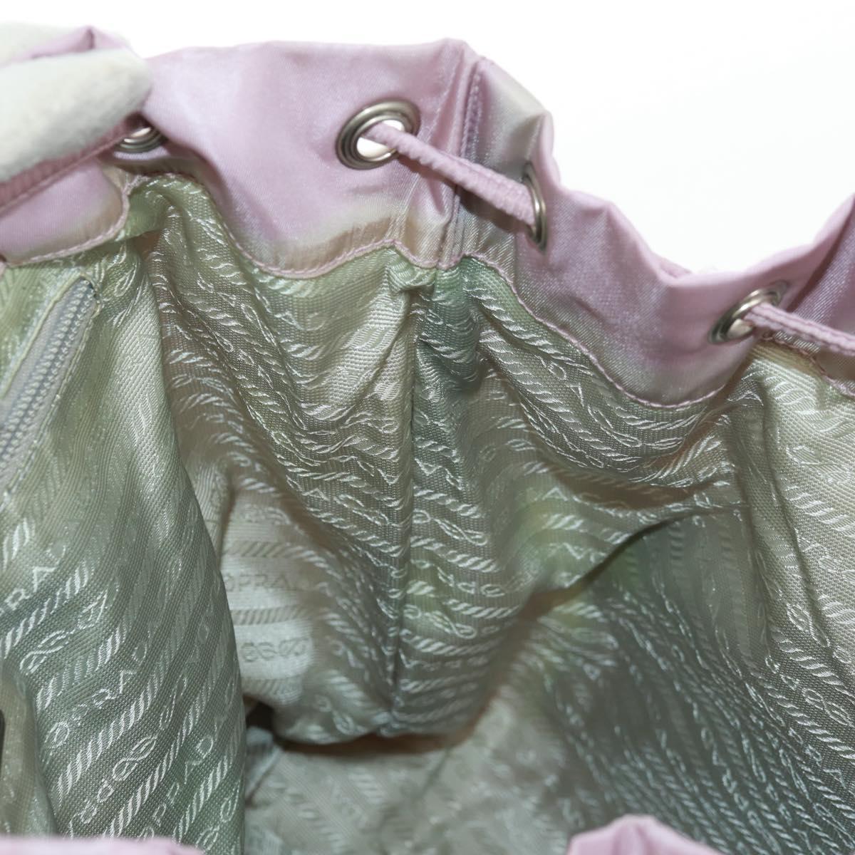 PRADA Backpack Nylon Pink Silver Auth 161509