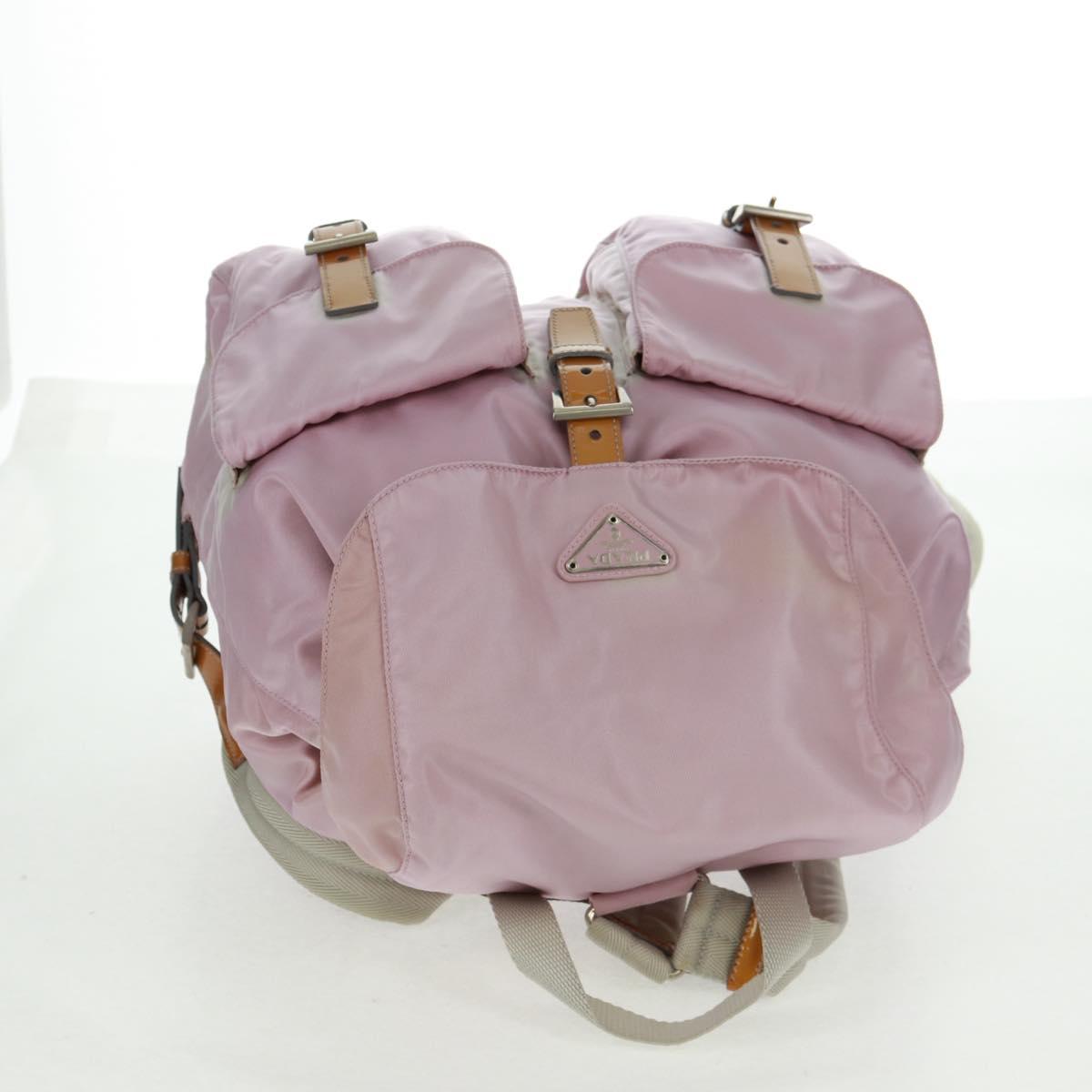 PRADA Backpack Nylon Pink Silver Auth 161509
