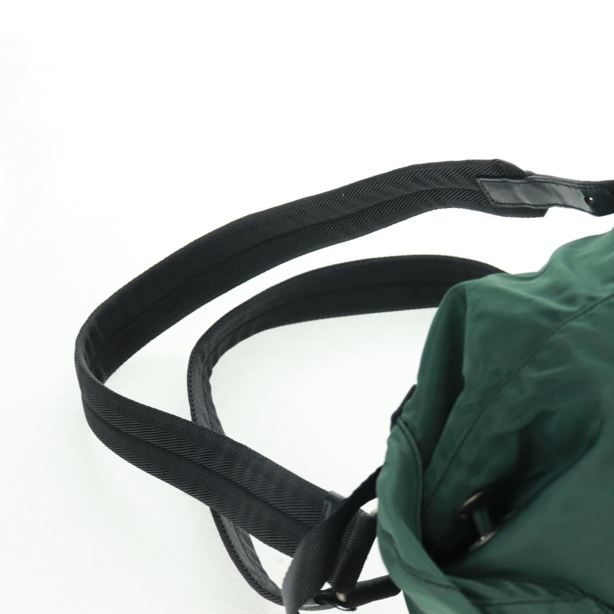 PRADA Backpack Nylon Green Silver Auth 161515