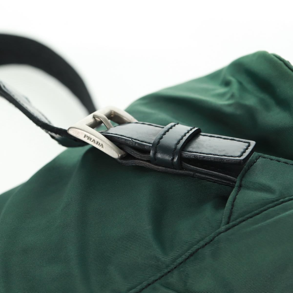 PRADA Backpack Nylon Green Silver Auth 161515