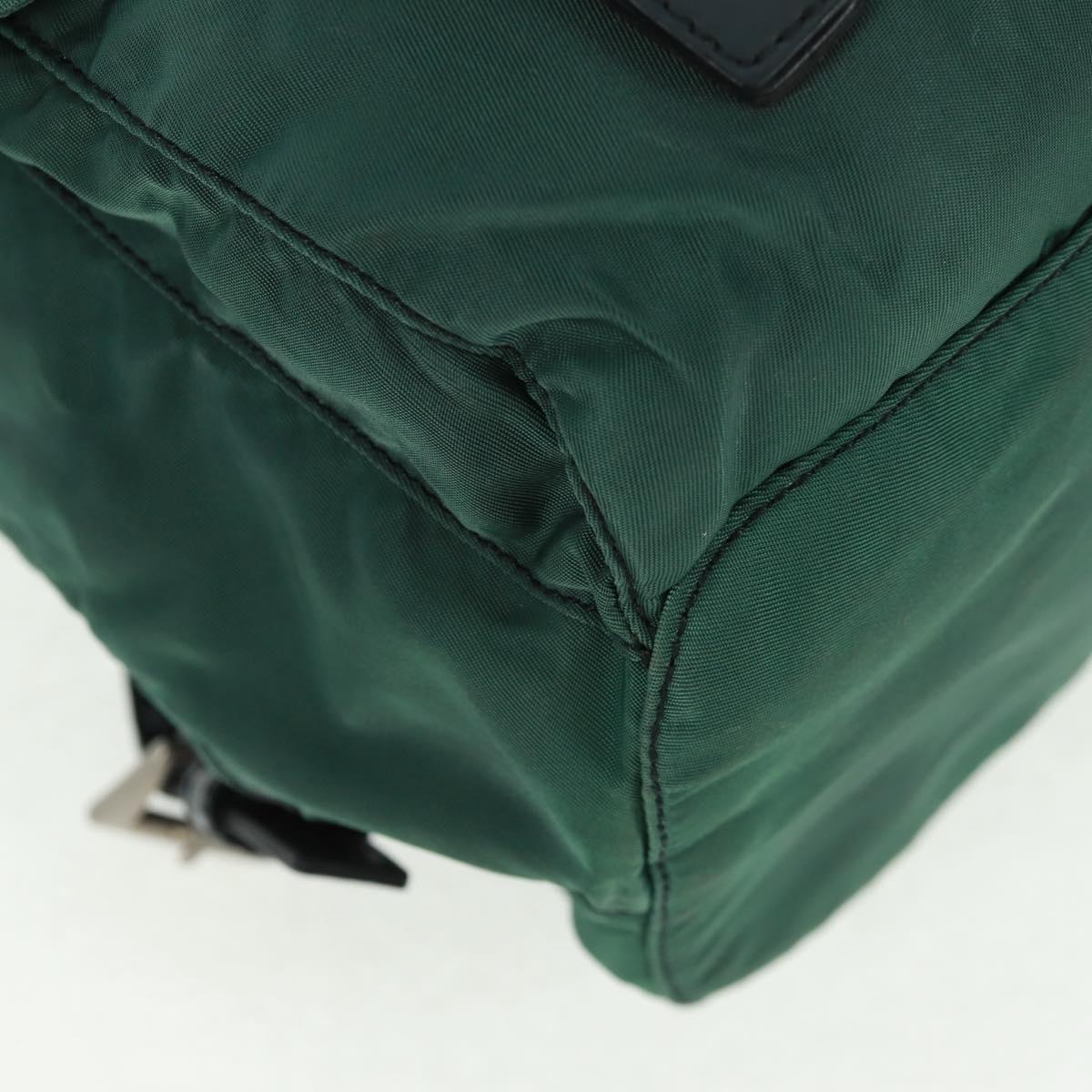 PRADA Backpack Nylon Green Silver Auth 161515