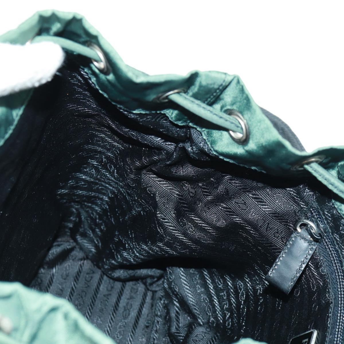 PRADA Backpack Nylon Green Silver Auth 161515
