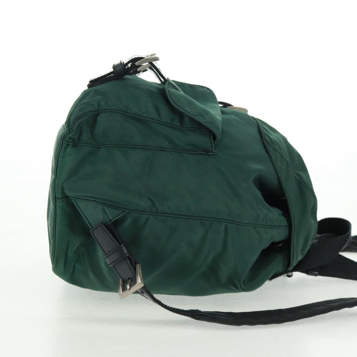 PRADA Backpack Nylon Green Silver Auth 161515