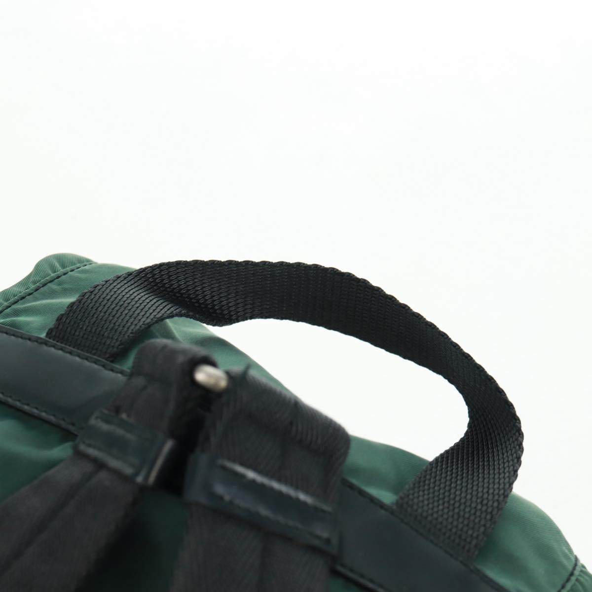 PRADA Backpack Nylon Green Silver Auth 161515