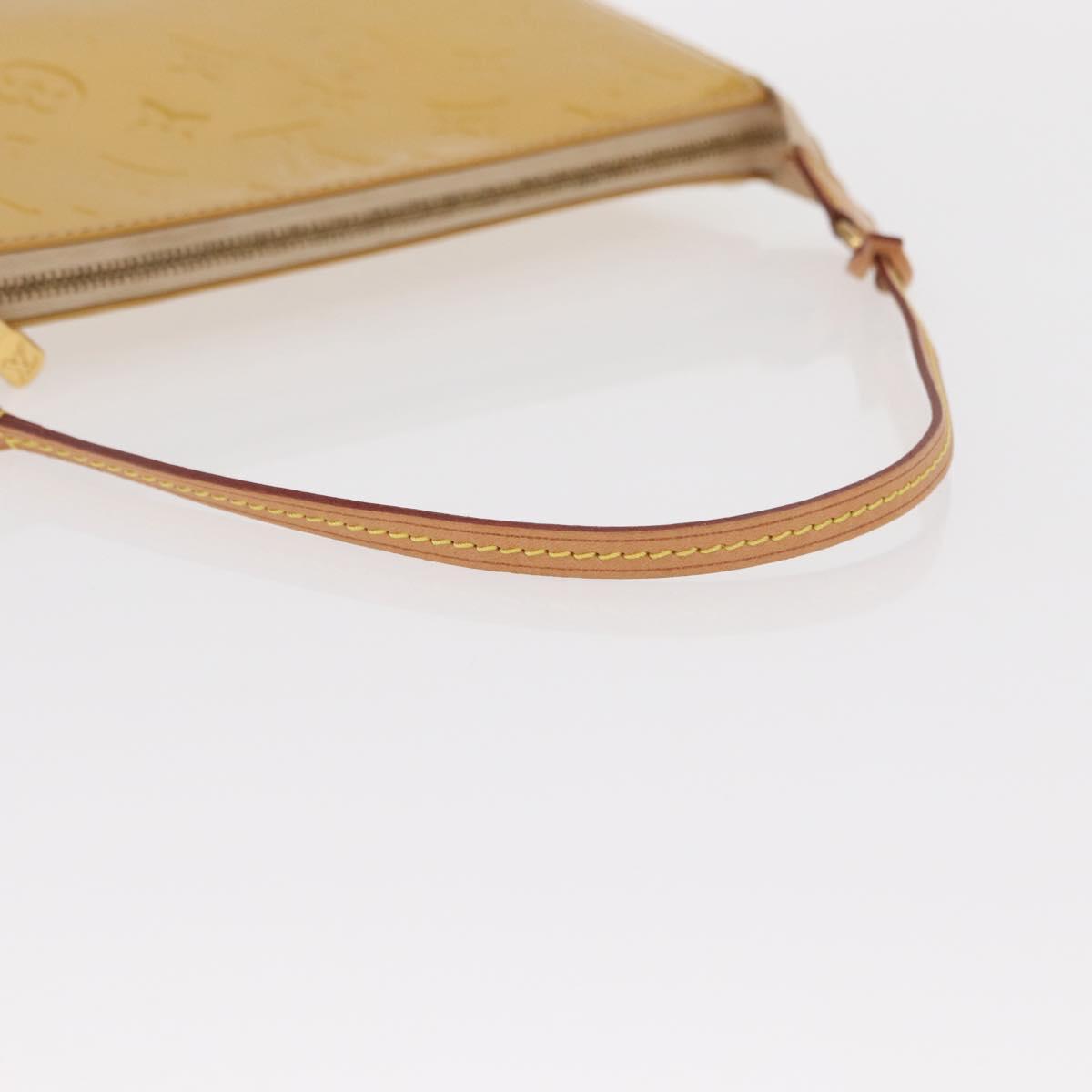 LOUIS VUITTON Vernis Pochette Accessoires Accessory Pouch Citrin LV Auth 161520