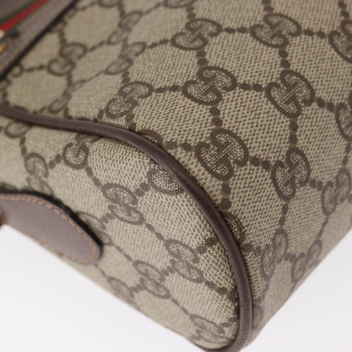 GUCCI GG Supreme Web Sherry Line Shoulder Bag PVC Beige 001 113 6472 Auth 161523