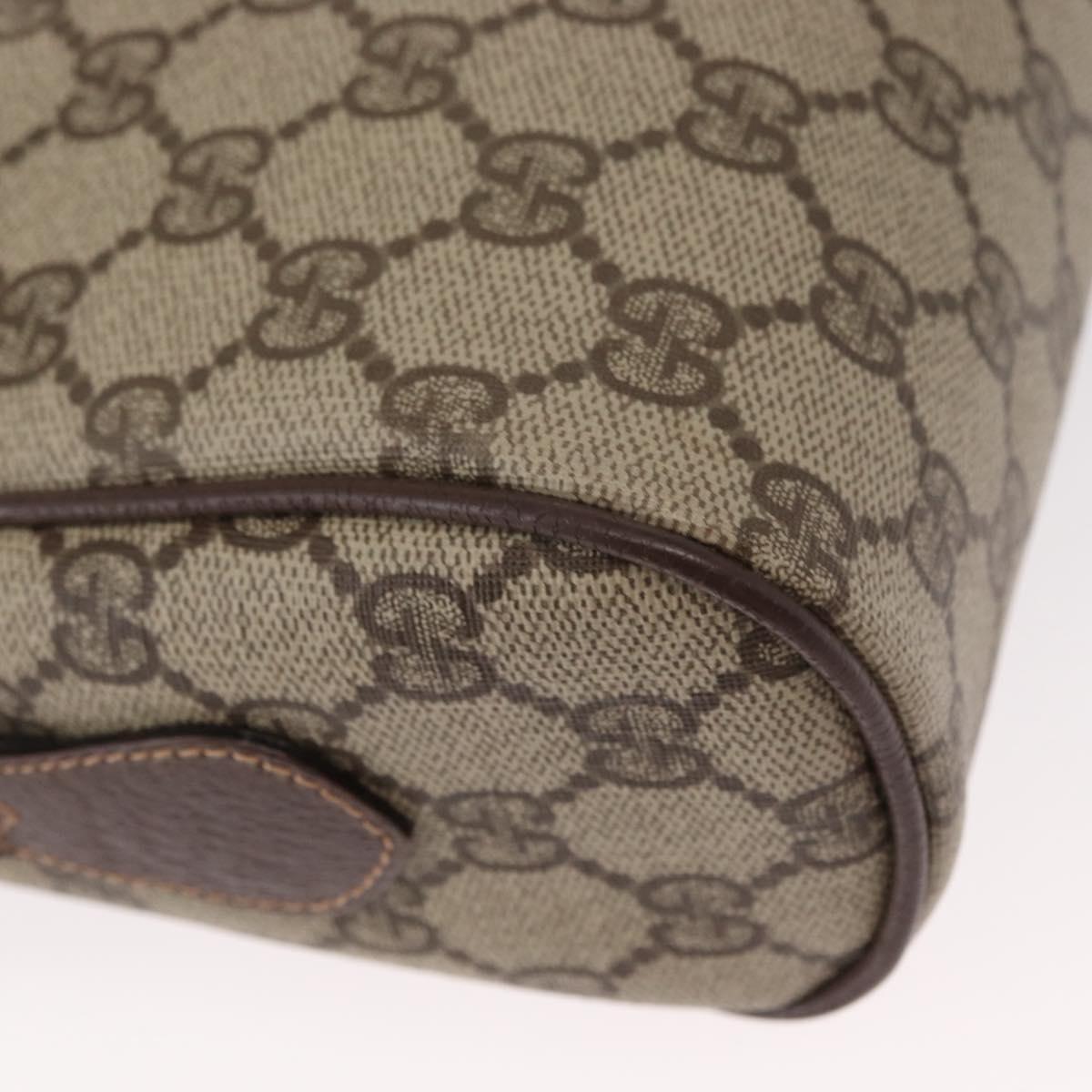 GUCCI GG Supreme Web Sherry Line Shoulder Bag PVC Beige 001 113 6472 Auth 161523