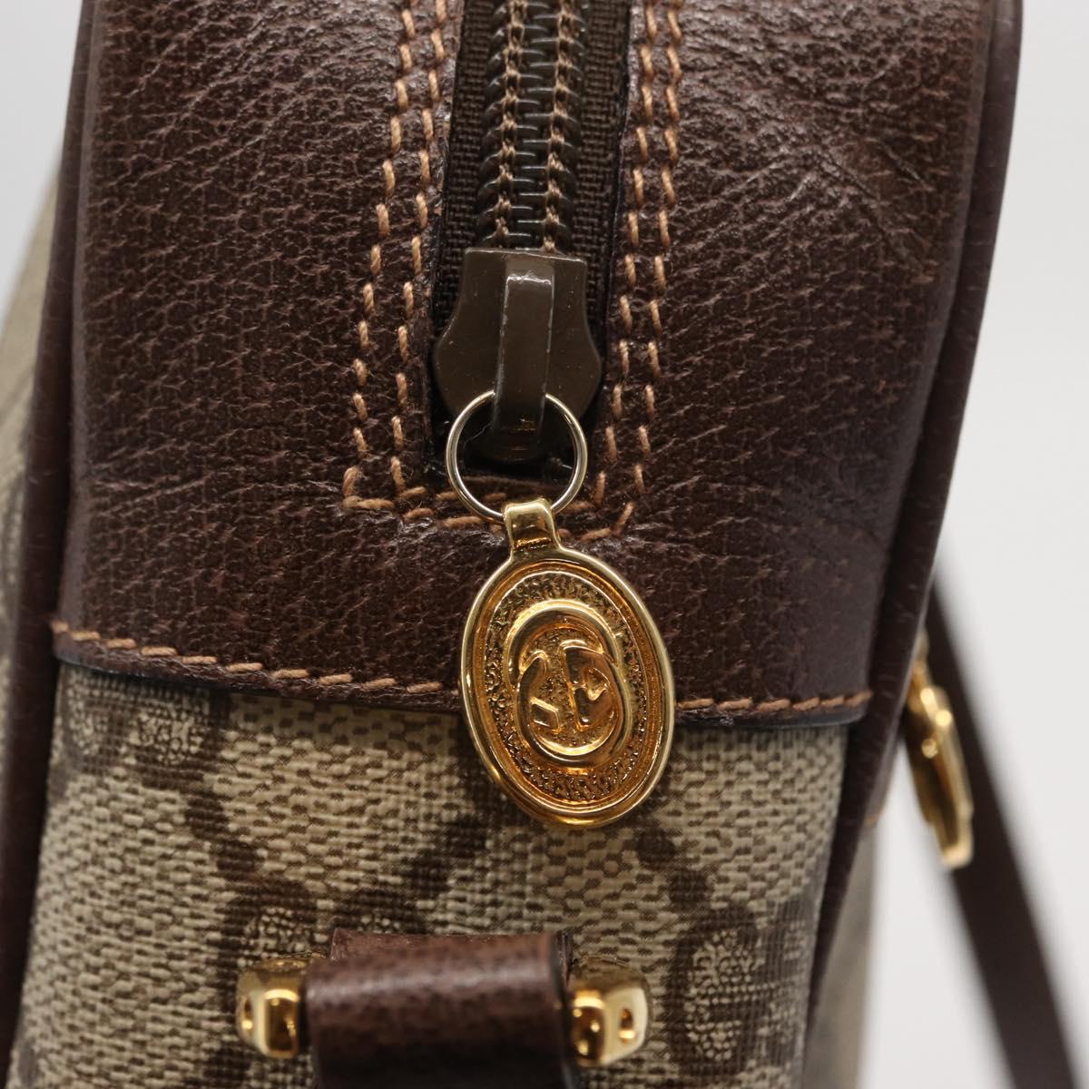 GUCCI GG Supreme Web Sherry Line Shoulder Bag PVC Beige 001 113 6472 Auth 161523