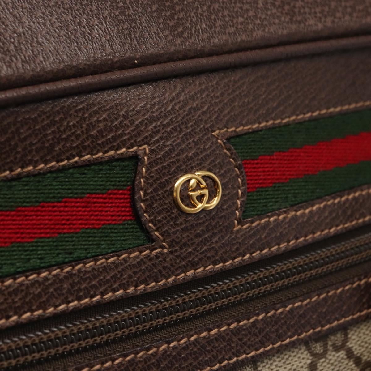 GUCCI GG Supreme Web Sherry Line Shoulder Bag PVC Beige 001 113 6472 Auth 161523