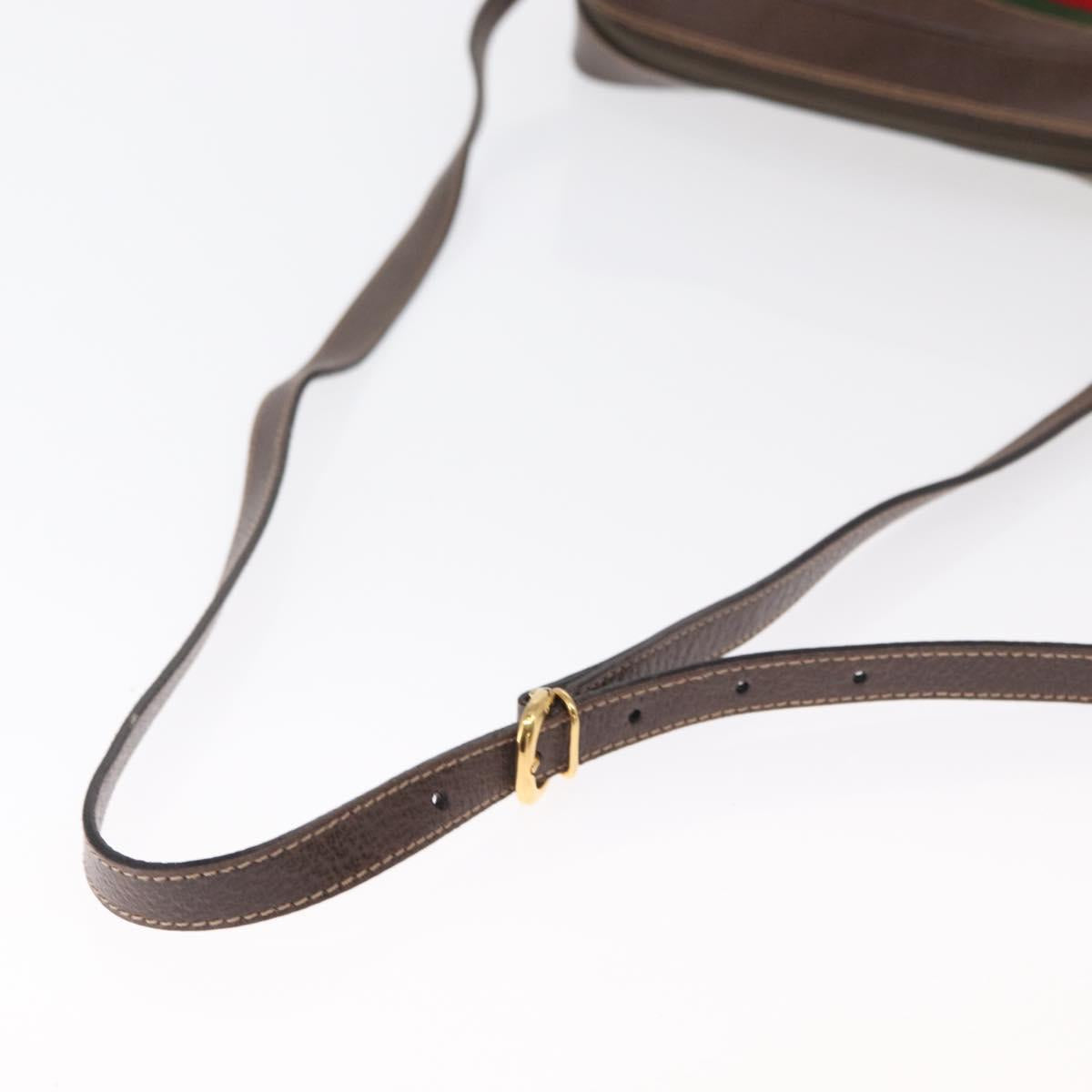 GUCCI GG Supreme Web Sherry Line Shoulder Bag PVC Beige 001 113 6472 Auth 161523