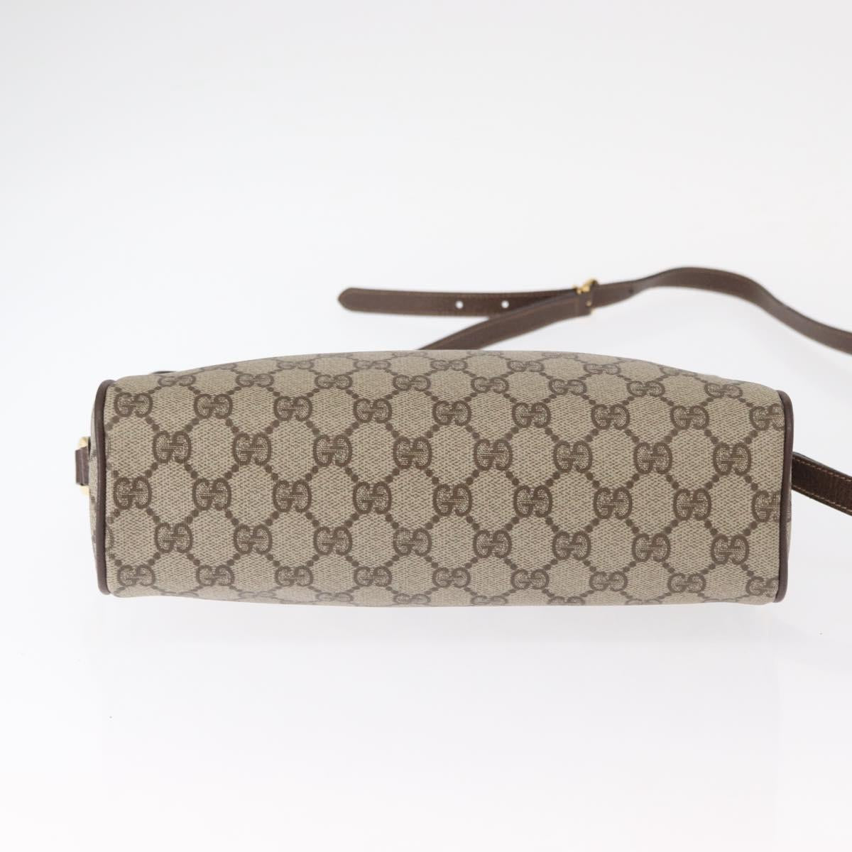 GUCCI GG Supreme Web Sherry Line Shoulder Bag PVC Beige 001 113 6472 Auth 161523