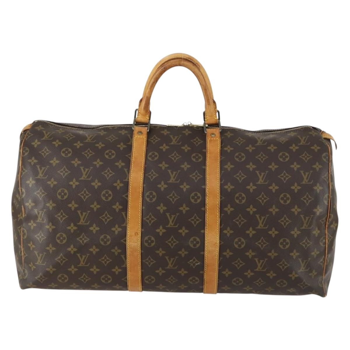 LOUIS VUITTON Monogram Keepall 55 Boston Bag M41424 LV Auth 161537