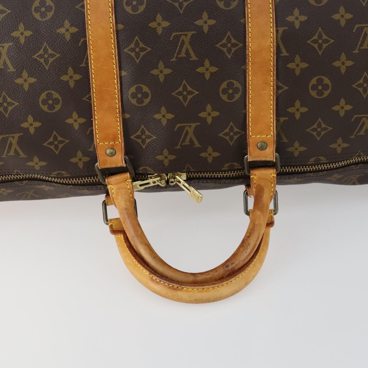 LOUIS VUITTON Monogram Keepall 55 Boston Bag M41424 LV Auth 161537