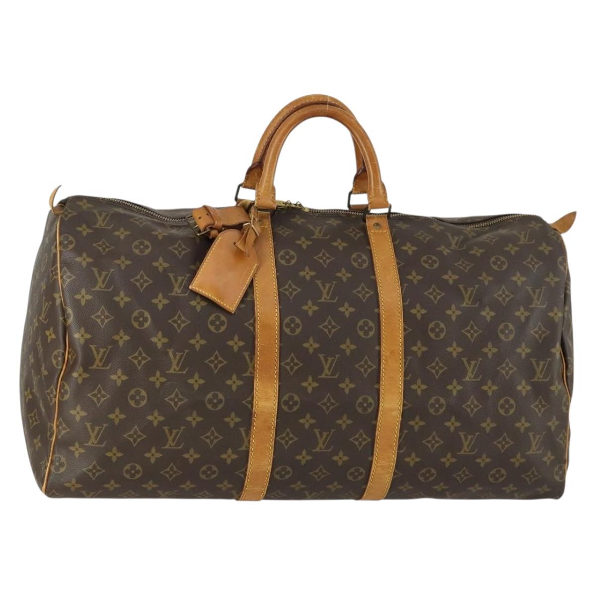 LOUIS VUITTON Monogram Keepall 55 Boston Bag M41424 LV Auth 161538