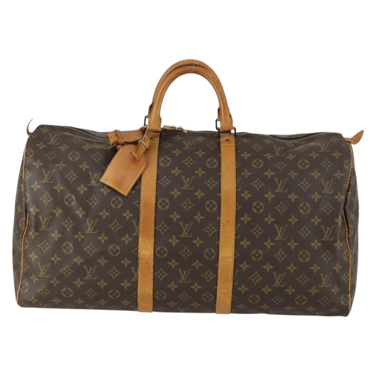 LOUIS VUITTON Monogram Keepall 55 Boston Bag M41424 LV Auth 161538