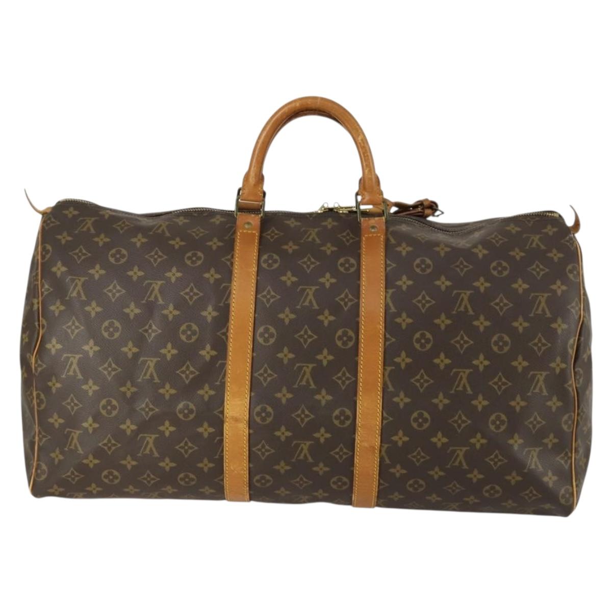 LOUIS VUITTON Monogram Keepall 55 Boston Bag M41424 LV Auth 161538