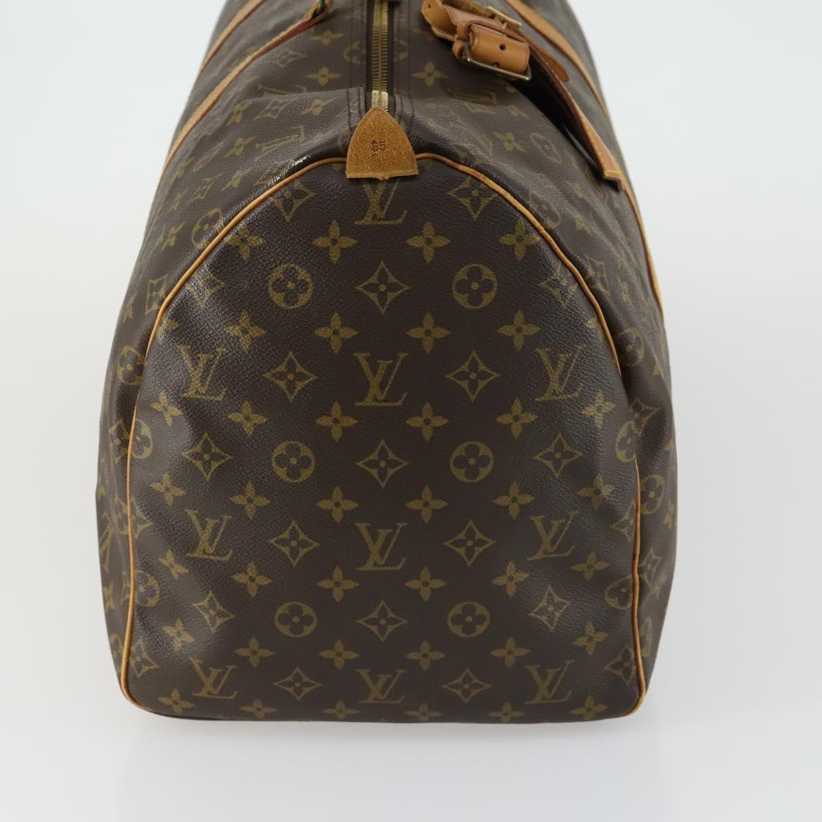 LOUIS VUITTON Monogram Keepall 55 Boston Bag M41424 LV Auth 161538
