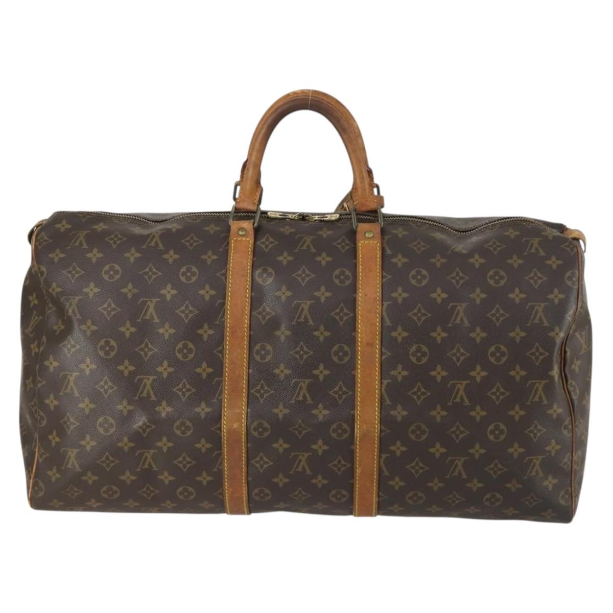 LOUIS VUITTON Monogram Keepall 55 Boston Bag M41424 LV Auth 161540