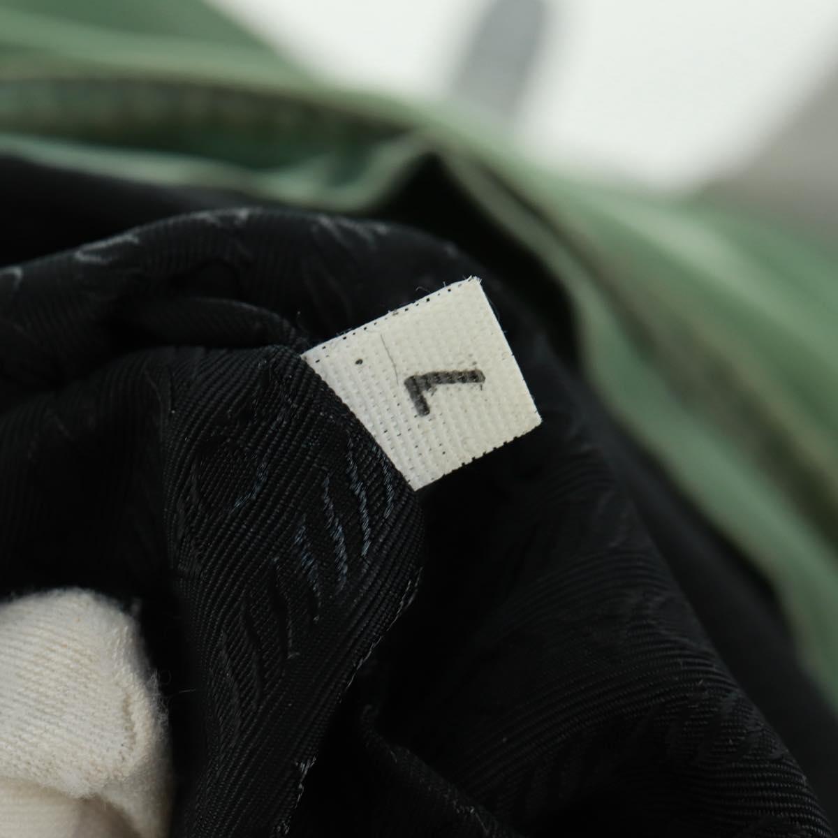 PRADA Backpack Nylon Silver Light green Auth 161541