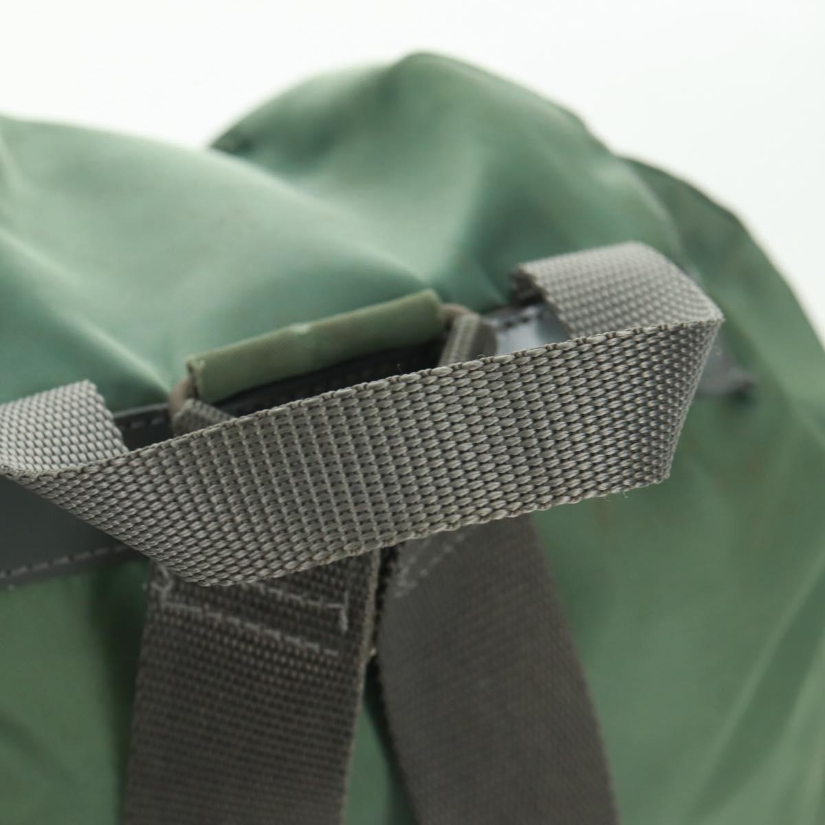 PRADA Backpack Nylon Silver Light green Auth 161541