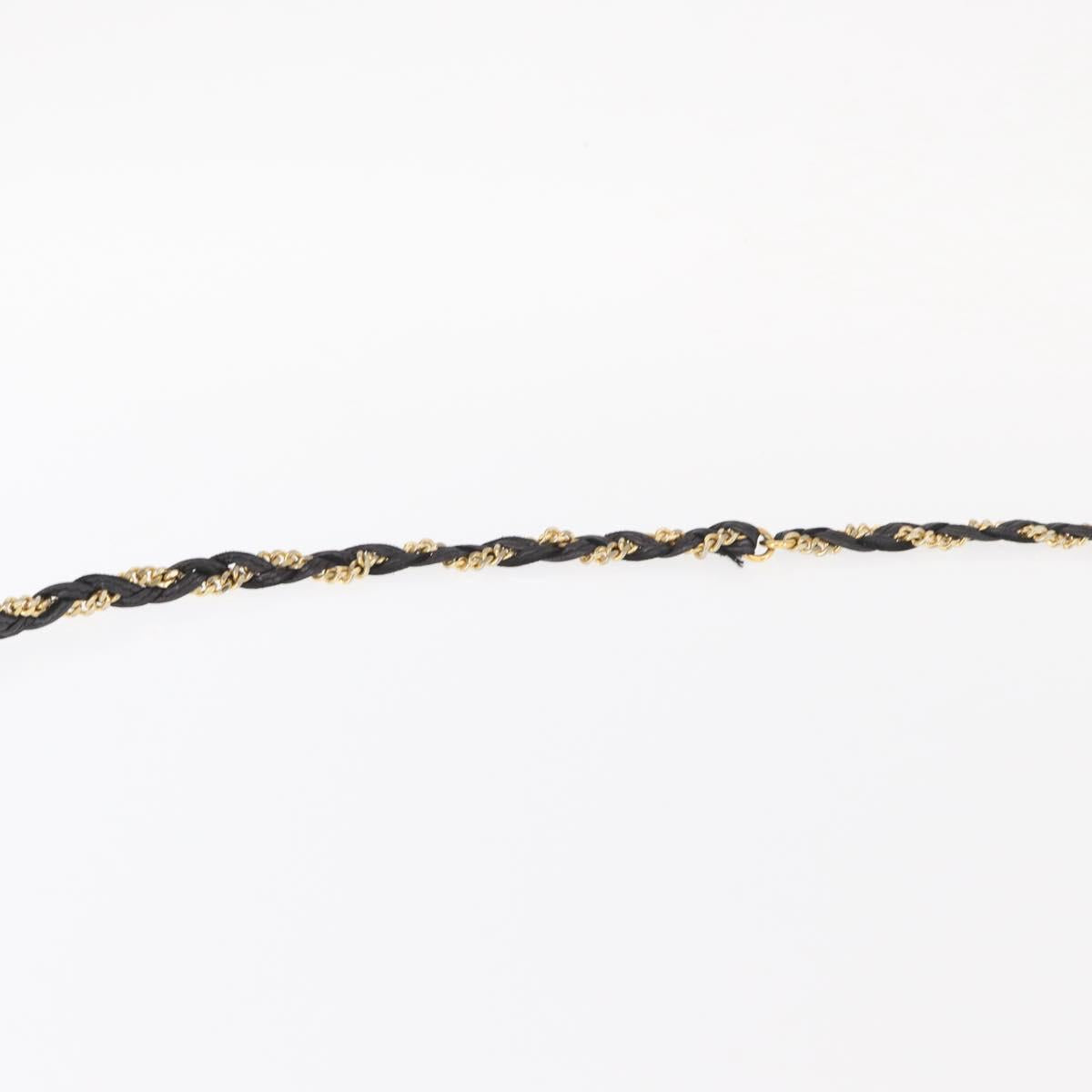 BALLY Chain Shoulder Bag Leather Black Gold Auth 161547