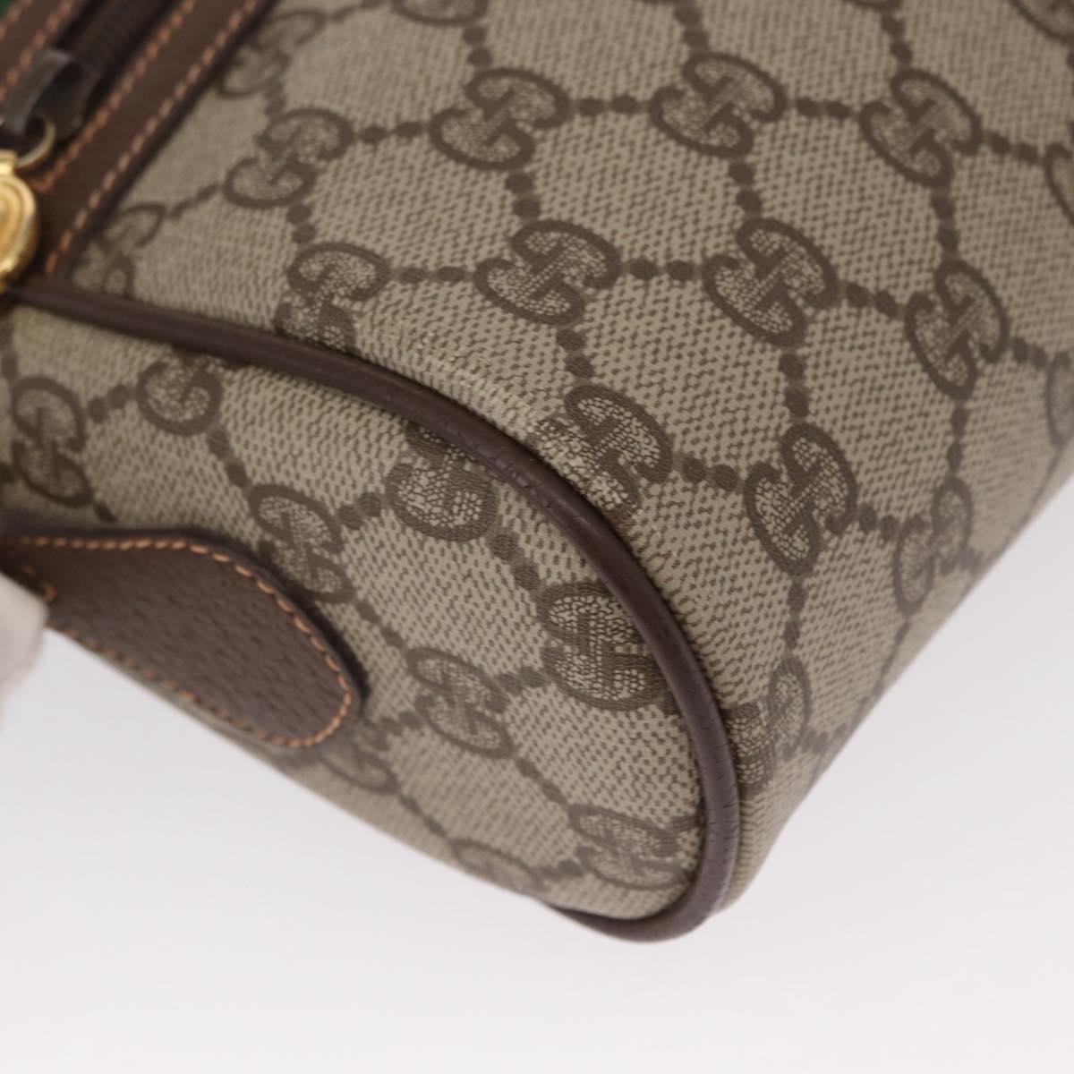 GUCCI GG Supreme Web Sherry Line Shoulder Bag PVC Beige 56 02 087 Auth 161551