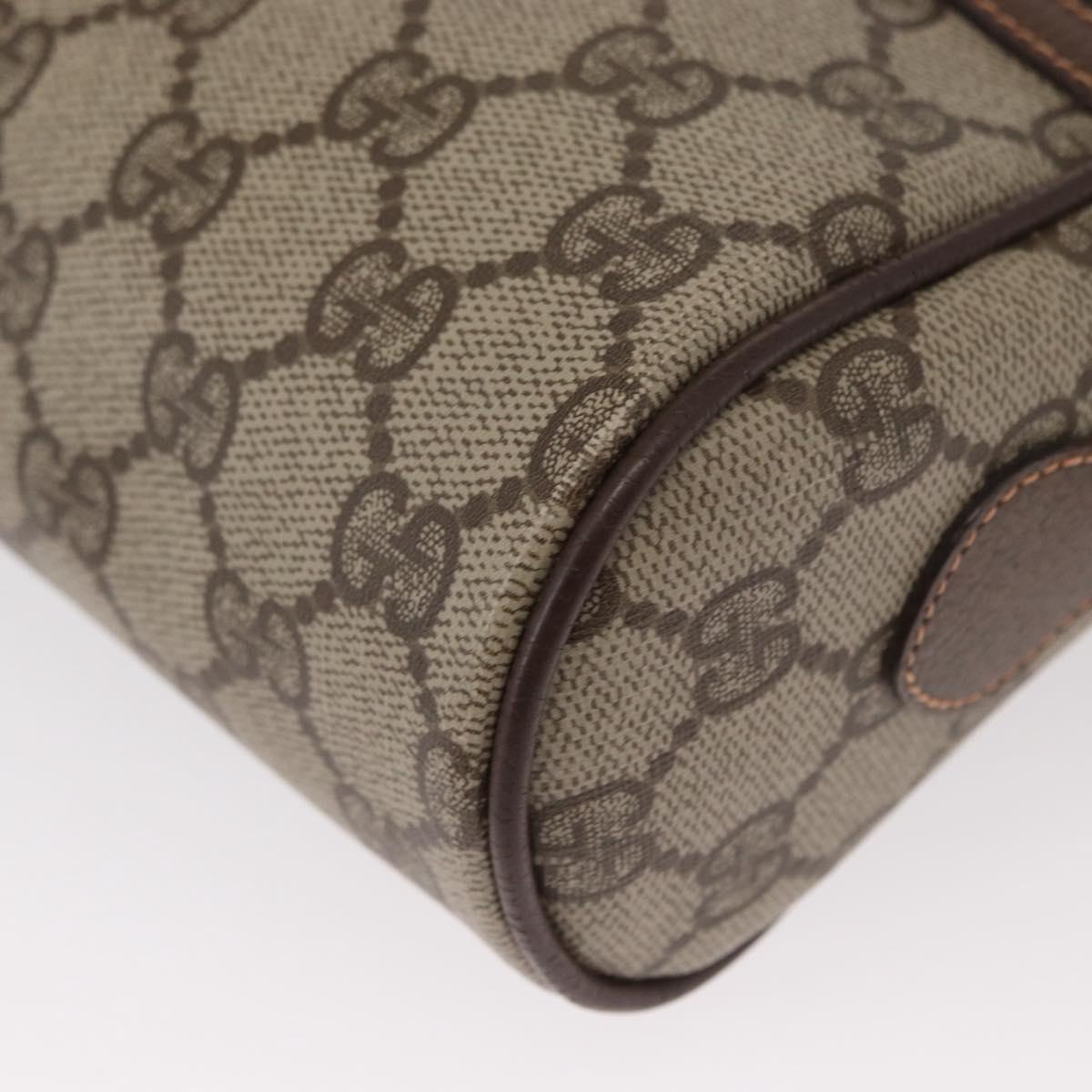 GUCCI GG Supreme Web Sherry Line Shoulder Bag PVC Beige 56 02 087 Auth 161551