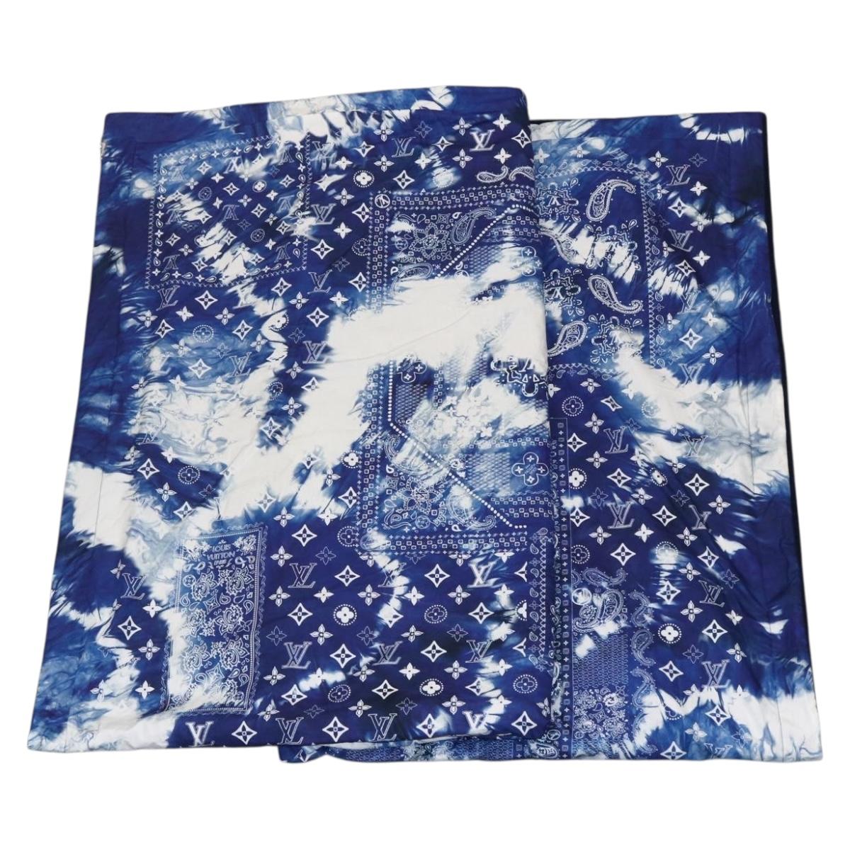 LOUIS VUITTON Monogram Bandana LF Fuuta Blanket Blue MP3348 LV Auth 161560SM