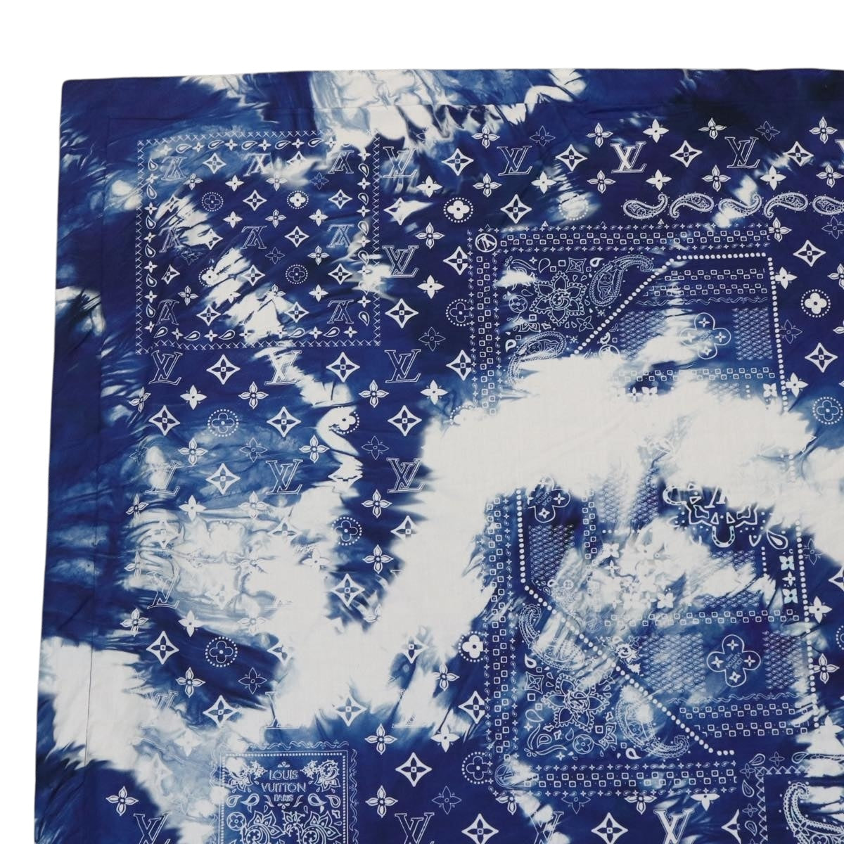 LOUIS VUITTON Monogram Bandana LF Fuuta Blanket Blue MP3348 LV Auth 161560SM