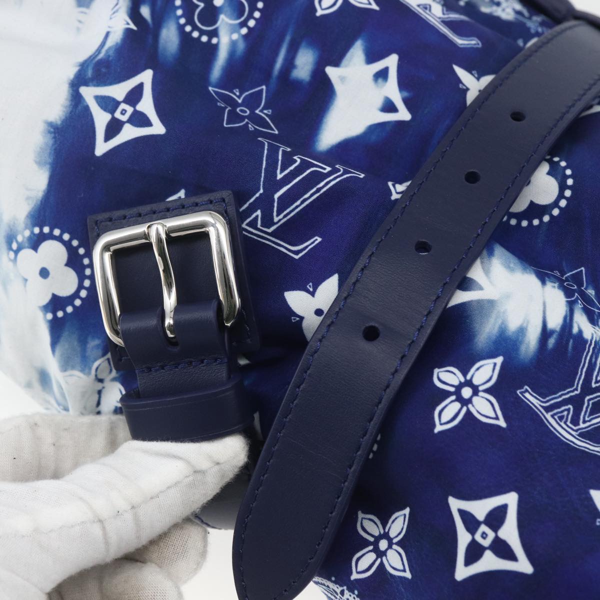 LOUIS VUITTON Monogram Bandana LF Fuuta Blanket Blue MP3348 LV Auth 161560SM