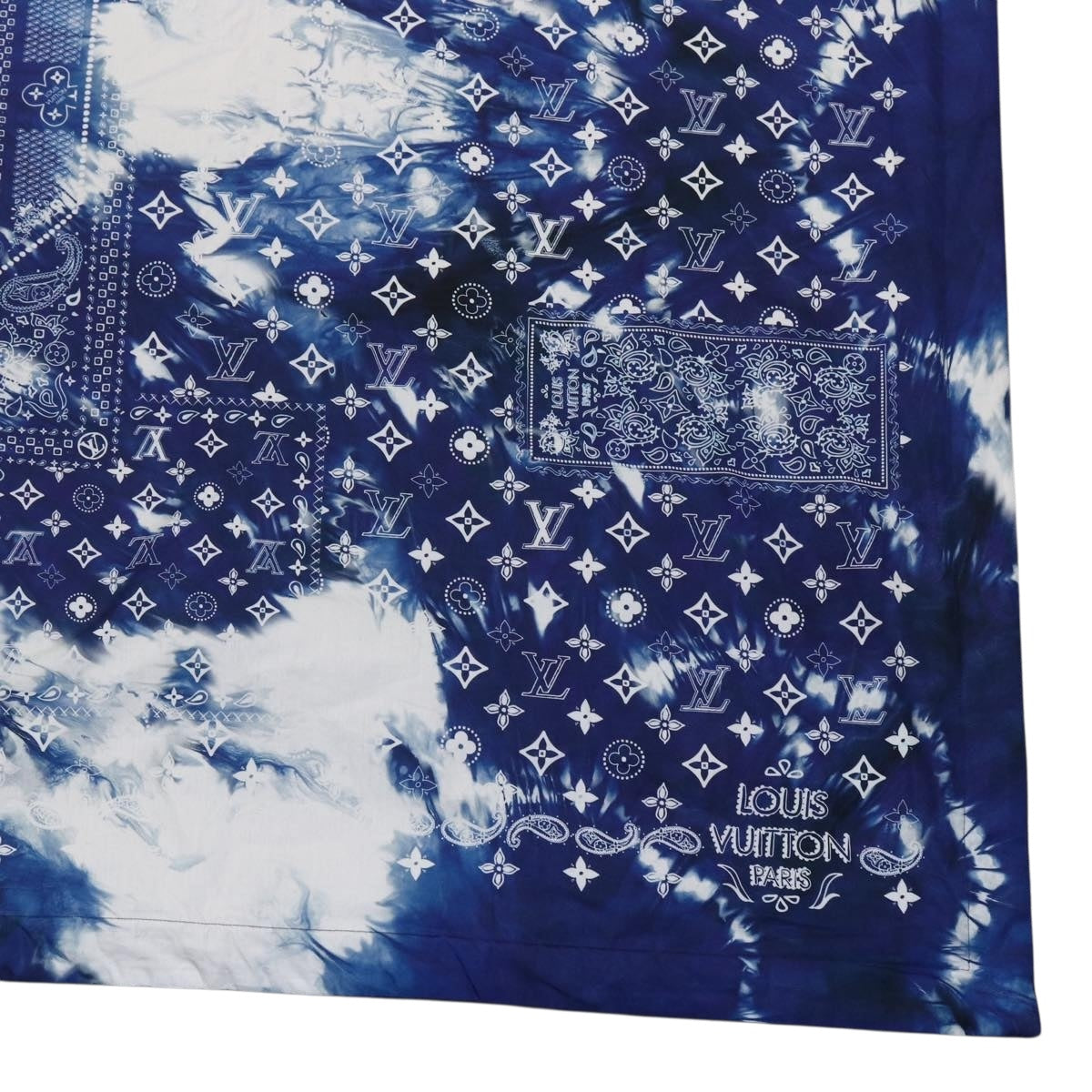 LOUIS VUITTON Monogram Bandana LF Fuuta Blanket Blue MP3348 LV Auth 161560SM