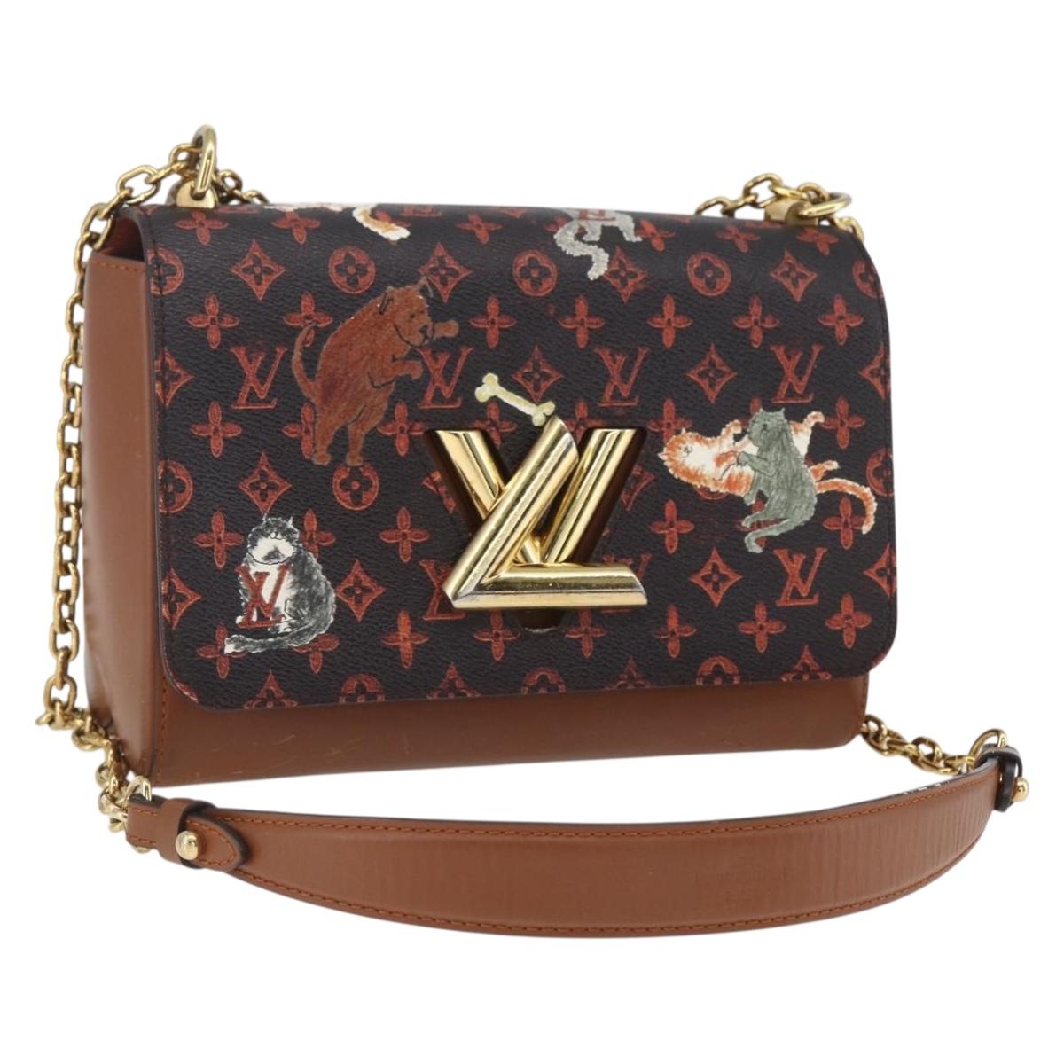LOUIS VUITTON Catgram Sack Twist MM Shoulder Bag Marron M44408 LV Auth 161561SAV