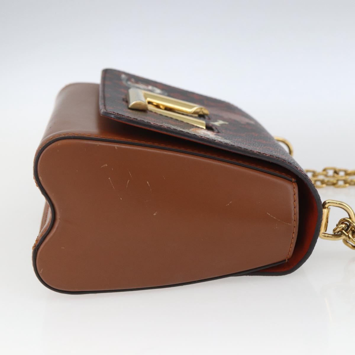 LOUIS VUITTON Catgram Sack Twist MM Shoulder Bag Marron M44408 LV Auth 161561SAV