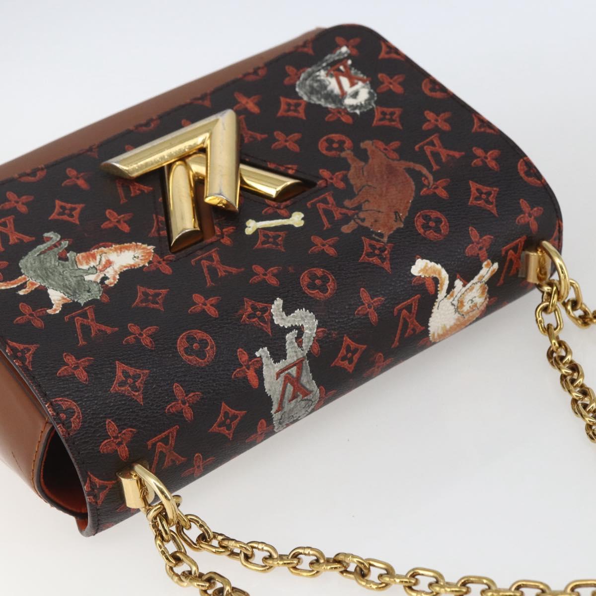 LOUIS VUITTON Catgram Sack Twist MM Shoulder Bag Marron M44408 LV Auth 161561SAV