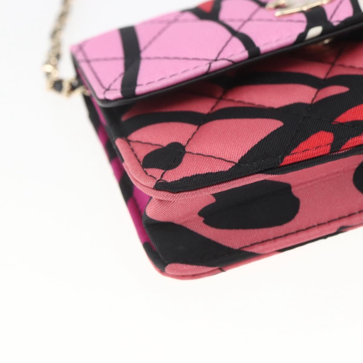 CHANEL Mini Matelasse 12 Chain Shoulder Bag Cotton Gold CC Auth 161565SM