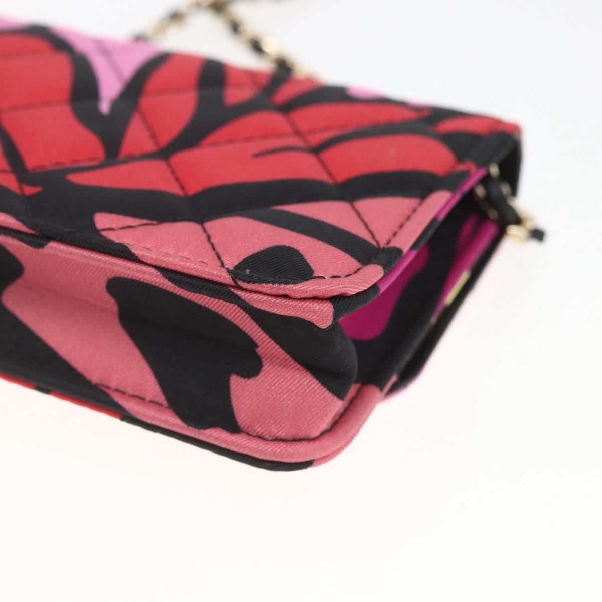 CHANEL Mini Matelasse 12 Chain Shoulder Bag Cotton Gold CC Auth 161565SM