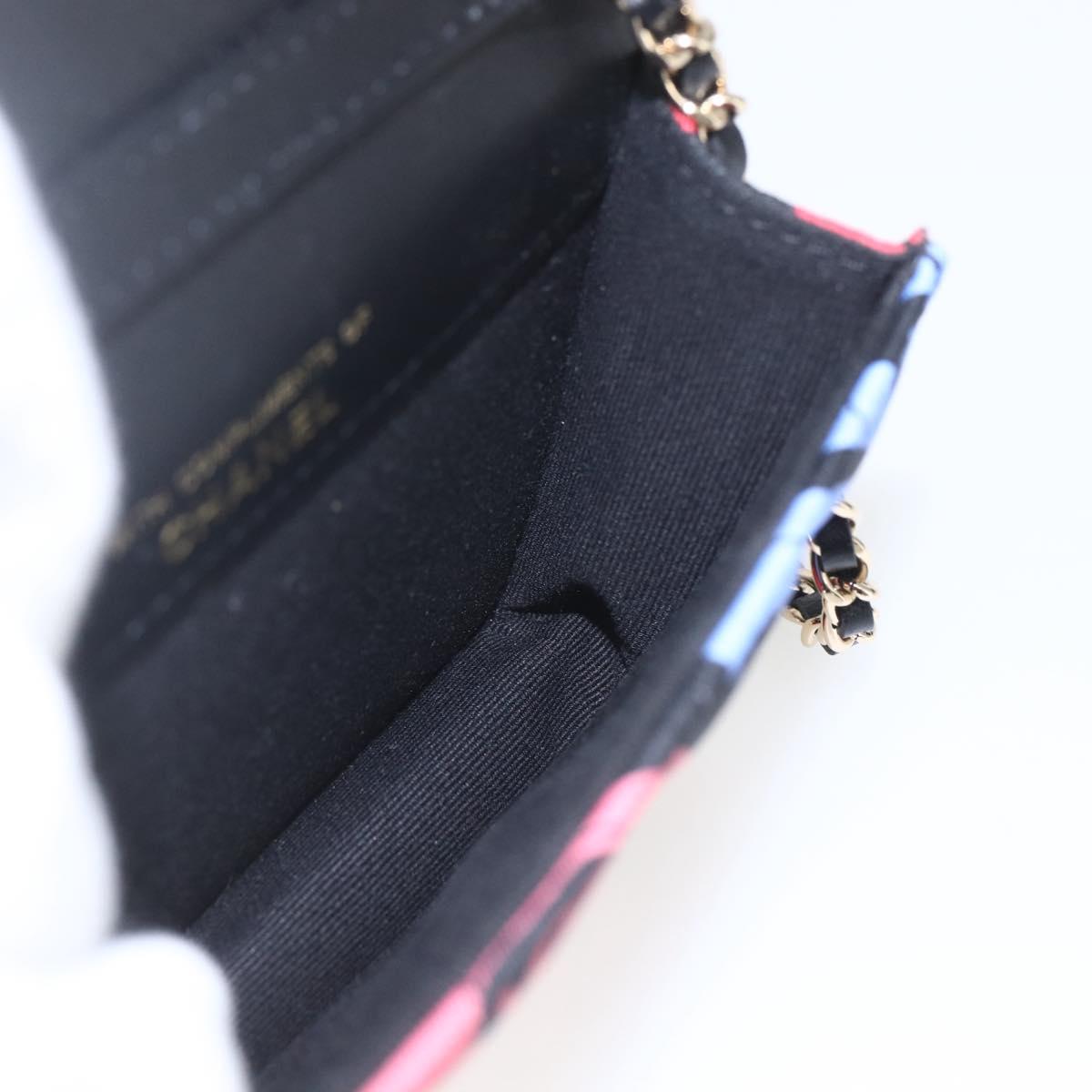 CHANEL Mini Matelasse 12 Chain Shoulder Bag Cotton Gold CC Auth 161565SM