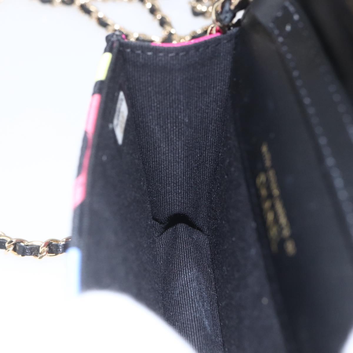 CHANEL Mini Matelasse 12 Chain Shoulder Bag Cotton Gold CC Auth 161565SM